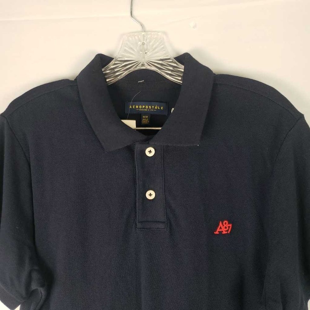 Aeropostale Mens Polo Shirt Blue Short Sleeves 100